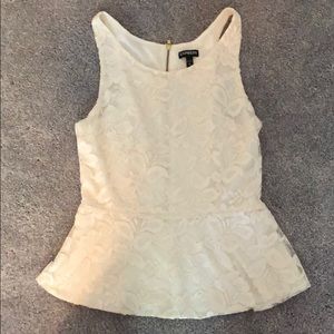 Ivory lace peplum tank